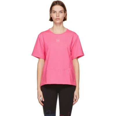 Adidas By Stella Mccartney Truestrength Recycled-fibre Blend T-shirt In Pink