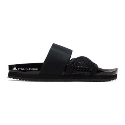 Adidas By Stella Mccartney Latte Two-strap Slides In Black