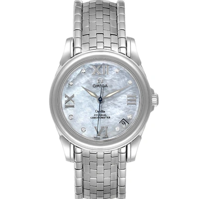Pre-owned Omega White Mop Diamond Stainless Steel Deville Co-axial 4531.31.00 Women's Wristwatch 31mm