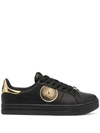 VERSACE JEANS COUTURE METALLIC LOGO PATCH TRAINERS
