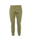 Dondup Gaubert - Slim-fit Gabardine Trousers In Green