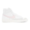 NIKE WHITE & PINK BLAZER MID '77 VINTAGE HIGH SNEAKERS