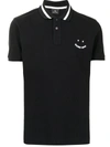 Ps By Paul Smith Cotton Happy Logo Polo Shirt In Black