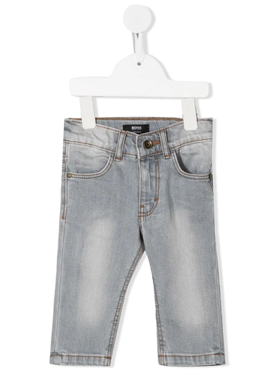 Bosswear Babies' Mid-rise Slim-cut Jeans In 蓝色