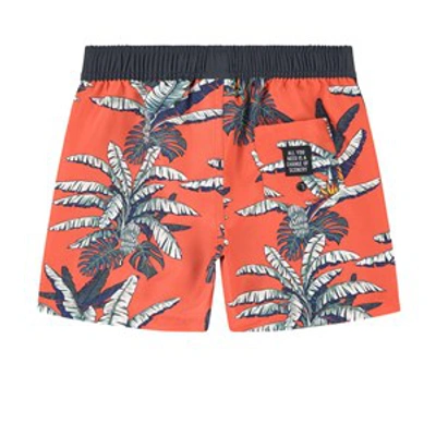 Mayoral Kids'  Red Tropical Print Swim Shorts