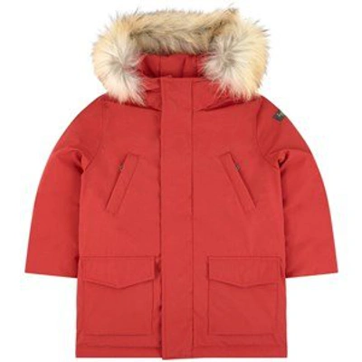 Il Gufo Kids'  Parka With Down And Feather Padding In Red