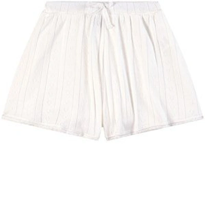 Tocoto Vintage Kids'  Off White Pointelle Organic Shorts In Cream