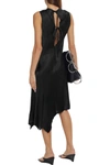 ANN DEMEULEMEESTER ASYMMETRIC TIE-BACK SATIN DRESS,3074457345625102784