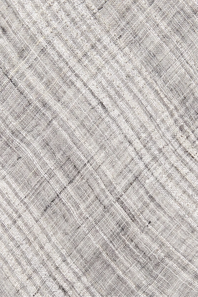 Brunello Cucinelli Metallic Striped Linen-blend Gauze Scarf In Stone