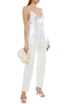 Khaite Emi Lace-trimmed Satin Camisole In White