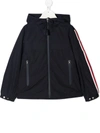 Moncler Teen Striped-trim Jacket In Blue