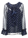 P.A.R.O.S.H POLKA DOT BLOUSE IN BLUE