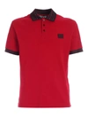 VERSACE JEANS COUTURE LETTERING LOGO DETAIL POLO SHIRT IN RED