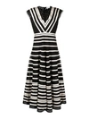 RED VALENTINO STRIPED PATTERNED DRESS