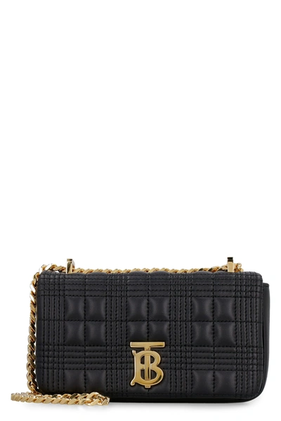 Burberry Lola Quilted Leather Shoulder Bag In Black
