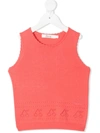 BONPOINT KNITTED PERFORATED CHERRY VEST