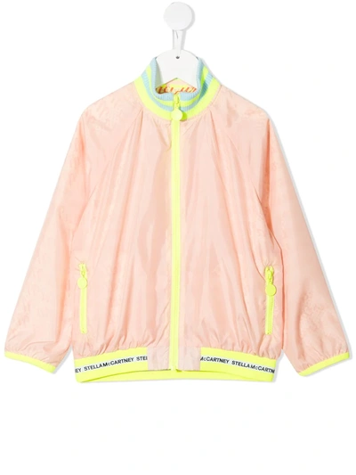 Stella Mccartney Yellow And Pink Teen Lightweight Jacket In Dusty Rose