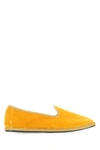 Vibi Venezia Whipstitched Velvet Furlane Slippers In Ochre