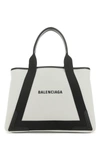 BALENCIAGA BLACK CANVAS AND LEATHER MEDIUM CABAS NAVY HANDBAG  BLACK BALENCIAGA DONNA TU