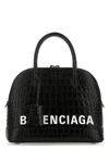 BALENCIAGA BLACK LEATHER VILLE S HANDBAG  BLACK BALENCIAGA DONNA TU