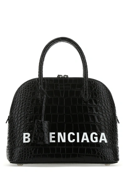 Balenciaga Black Leather Ville S Handbag  Black  Donna Tu