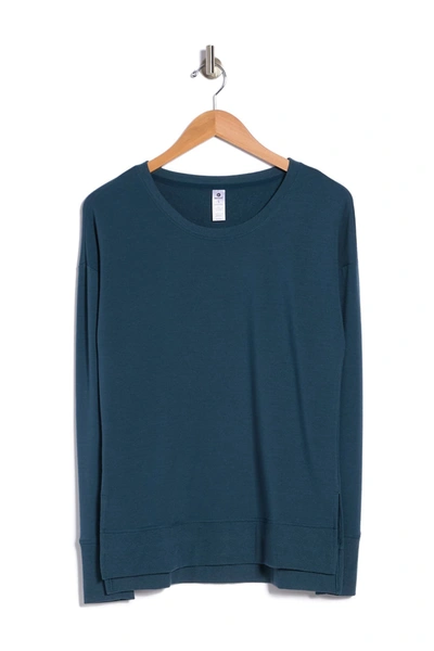 90 Degree By Reflex Brushed Long Sleeve With Side Slit In Tinker Teal