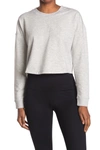 90 Degree By Reflex Terry Brushed Solid Cropped Sweatshirt In Htr.grey