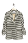 Dr2 By Daniel Rainn Stripe Notch Lapel Blazer In K338 Black