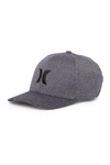 Hurley Icon Texture Baseball Cap In Dk Grey Heath/wh