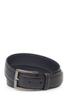 Duchamp Feather Edge Stitch Leather Belt In Nv