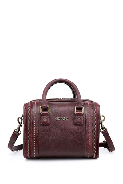 Old Trend Mini Trunk Leather Crossbody Bag In Rusty Red