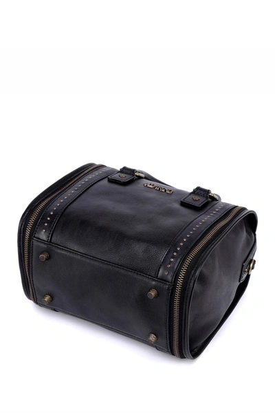 Old Trend Mini Trunk Leather Crossbody Bag In Black