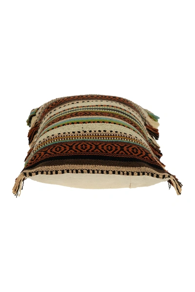 Parkland Collection Woody Transitional Brown Throw Pillow