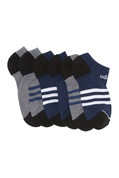 Adidas Originals Kids' 3-stripes No Show Socks In Tech Indigo Blue-legend