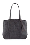 Old Trend Dancing Bamboo Leather Tote Bag In Grey