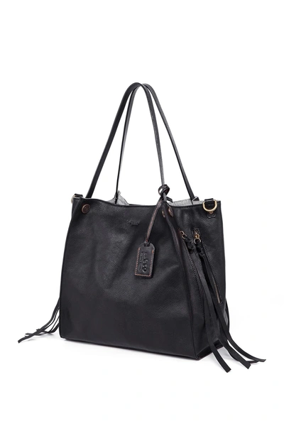 Old Trend Daisy Leather Tote Bag In Black