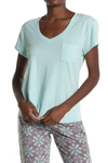 Free Press V-neck Pocket T-shirt In Blue Resort