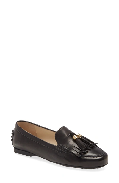 Amalfi By Rangoni Damiano Leather Tassel Driving Loafer In Black Parmasoft Leather
