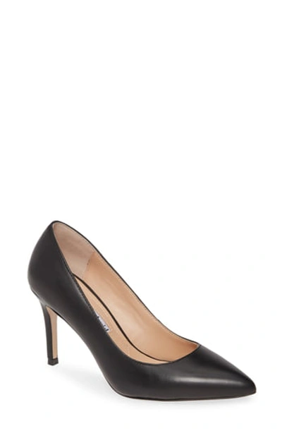Charles David Vibe Pointed Toe Pump In Black Leather