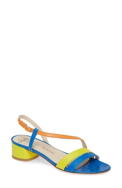 Amalfi By Rangoni Macario Leather Strappy Sandal In Baltico/ Mimosa Leather
