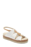 Amalfi By Rangoni Brent Strappy Leather Sandal In White Parmasoft Leather