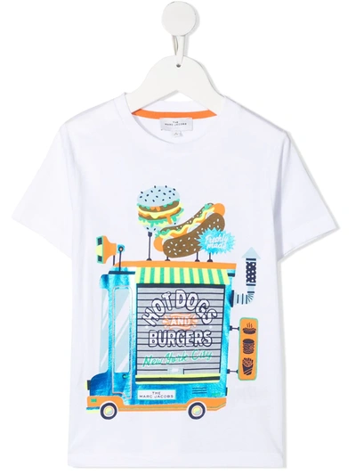 Marc Jacobs Kids' Graphic-print Organic Cotton T-shirt In White