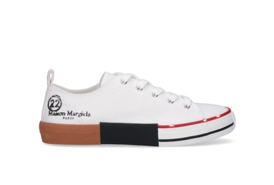Maison Margiela White Cotton Contrast-trim Sneakers