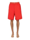 Versace Medusa Logo Swim Trunks In Red