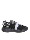 Moschino Teddy Shoes Roller Skates Mesh Sneakers In Black
