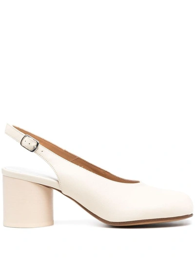 Maison Margiela Tabi Toe Slingback Pumps In White