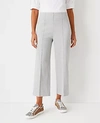 Ann Taylor The Side Zip Wide Leg Crop Pant In Light Heather Grey