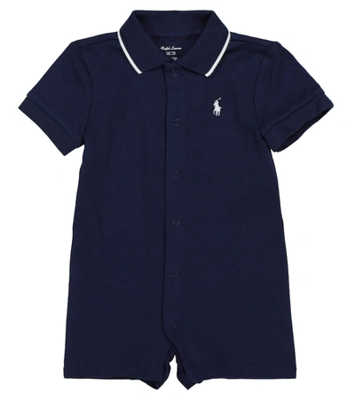 Polo Ralph Lauren Baby Cotton Playsuit In Blue