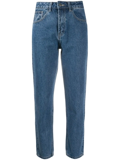 12 Storeez High-rise Straight Leg Jeans In Blue
