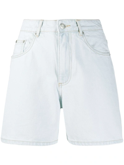 12 Storeez High-waisted Denim Shorts In Blue